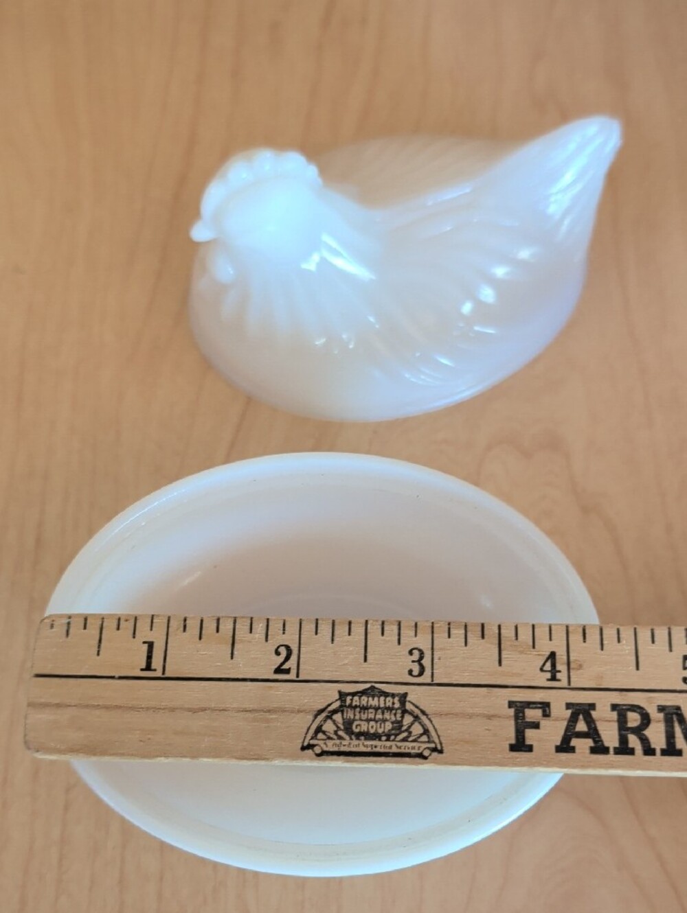 VTG. Hazel Atlas White Milk Glass Hen on Nest Trinket Dish - White - Picture 9 of 11
